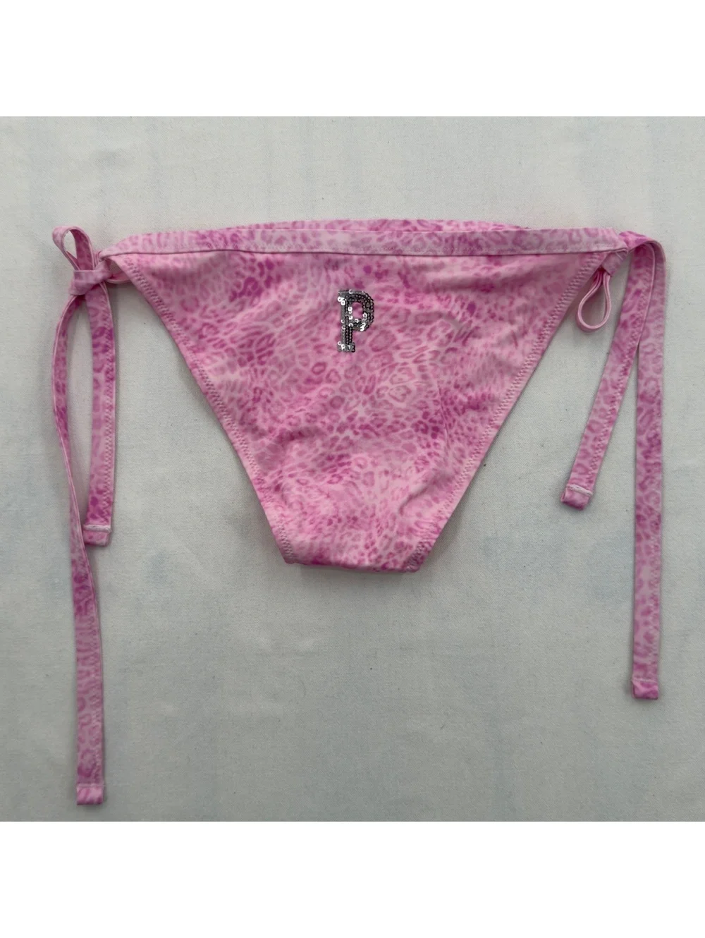 NWT Victoria's Secret PINK Cheetah Print Bikini Bottoms Side Tie Pink Medium